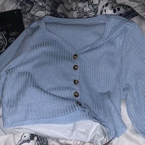 Brand new light blue Romwe shirt, size large